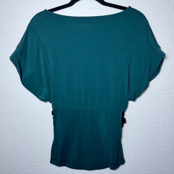Free People Movement Womens Size Small Teal Dolman Sleeve Boho Top Strap Detail - Picture 3 of 12